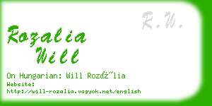 rozalia will business card